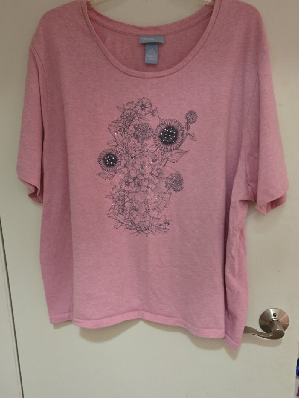 Liz & Me Pink Short-Sleeve Tee with Floral Graphic - Picture 2 of 5